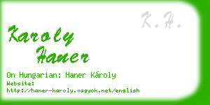 karoly haner business card